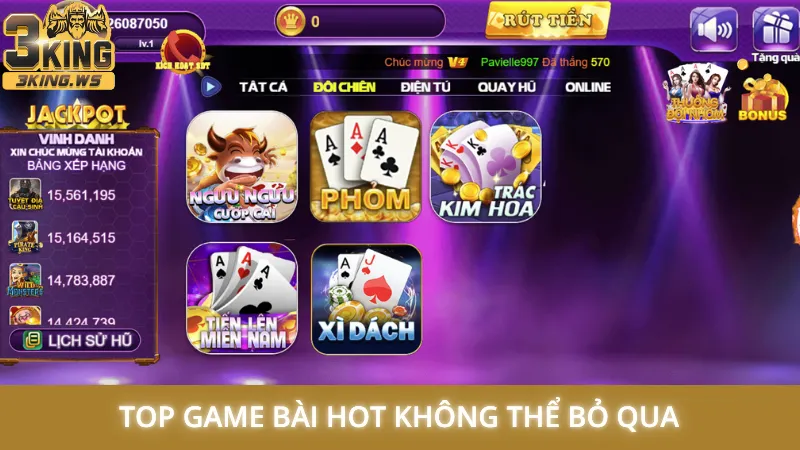 Top game bài hot không thể bỏ qua