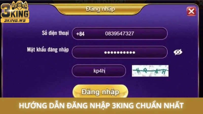 Hướng dẫn đăng nhập 3King nhanh chóng chỉ 30 giây là xong 1 Hướng dẫn đăng nhập 3King chuẩn nhất